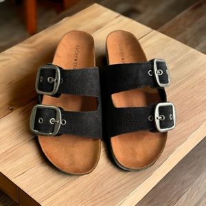 NIB Lucky Brand Mella Black Sandals, Women’s Size 6.5